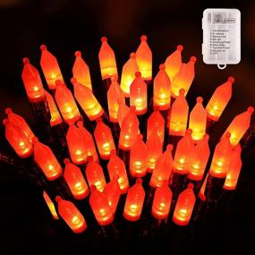 img 4 attached to 🎃 BLOOMWIN 100 LED Halloween Orange String Lights: Waterproof Fairy Lights for Indoor Outdoor Fall Decoration - 8 Modes, Battery Operated 32.8ft - Ideal for Halloween, Thanksgiving, Christmas, Home Garden, Patio, and Party