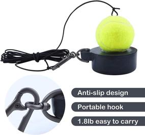 img 1 attached to 🎾 GS CHIER Tennis Trainer Rebound Ball: Portable Solo Hitting Workout Tool with Four Tennis Balls