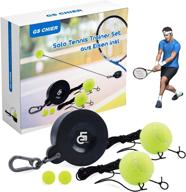 🎾 gs chier tennis trainer rebound ball: portable solo hitting workout tool with four tennis balls logo