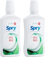 🌿 spry xylitol natural mouthwash - dental defense oral rinse, all-natural spearmint flavor, 16 fl oz (2 pack) logo