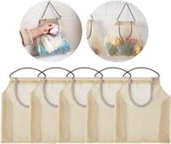 🥔 organize your kitchen with lertree 5pcs breathable hanging mesh bags for potatoes, onions, garlics, vegetables, and fruit storage логотип