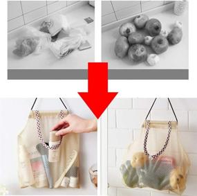 img 2 attached to 🥔 Organize Your Kitchen with LERTREE 5PCS Breathable Hanging Mesh Bags for Potatoes, Onions, Garlics, Vegetables, and Fruit Storage