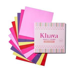 img 4 attached to 🎉 Khava Vinyl Sheets - 40 Pack Self Adhesive Permanent Vinyl in Assorted Girl's Party Pink Tone Colors with Opaque Glossy Finishes, 12”x12” Waterproof Sheets for Crafts and Businesses