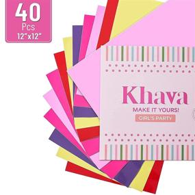 img 3 attached to 🎉 Khava Vinyl Sheets - 40 Pack Self Adhesive Permanent Vinyl in Assorted Girl's Party Pink Tone Colors with Opaque Glossy Finishes, 12”x12” Waterproof Sheets for Crafts and Businesses