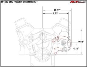 img 3 attached to 🔧 ICT Billet SBC Power Steering Pump Bracket | Billet Aluminum Adjustable V-Belt Slotted LWP | Compatible with 305 327 383 5.0L 5.7L V8 | Fits 350 Small Block Chevy Long Water Pump | Part No. 551522