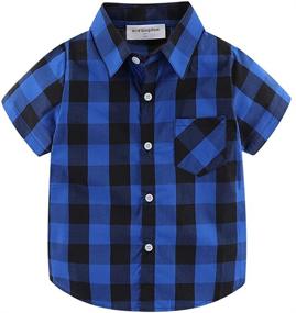 img 4 attached to 👕 Cute Summer Short Sleeve Dress Shirts for Little Boys by Mud Kingdom