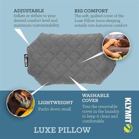 img 3 attached to 💤 Klymit Luxe Pillow - Lightweight Inflatable Travel Pillow (New) - Grey, Extra-Large