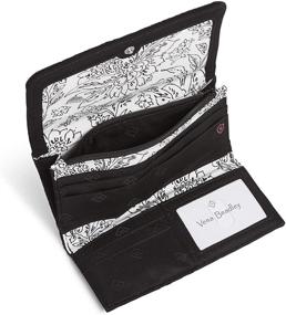 img 1 attached to 👜 Stay Secure and Stylish with the Vera Bradley Signature Cotton RFID Trifold Clutch Wallet in Classic Black