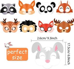 img 3 attached to 🐾 12-Piece Forest Friends Animal Masks for Kids - Cartoon Jungle Woodland Animals Theme Costume Party Supplies, Perfect for Animal Birthday Party, Halloween Masks, Dress-Up Favors, and Decorations