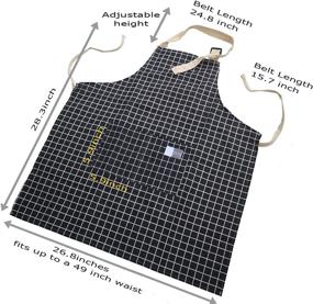 img 2 attached to 👨 Versatile Cotton Adjustable Apron with Pockets for Women, Kids, and Men - The Perfect Cute Chef Cooking Apron