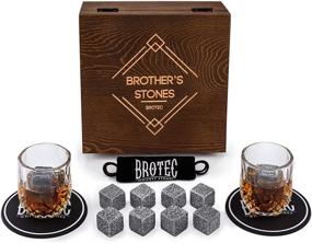 img 4 attached to 🥃 Premium Whiskey Stones Gift Set with Chilling Whisky Rocks and Scotch Glass in Wooden Box - Ideal Bourbon Shot Glasses and Best Drinking Gift for Father's Birthday - Enhance Your Bar with Cooling Bar Set