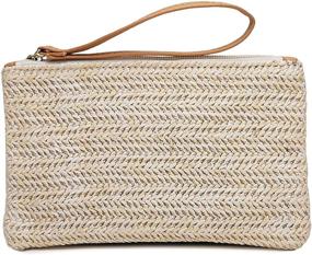 img 1 attached to Hycurey Beige Bohemian Wristlet Handbag 👜 - Small Women's Handbags & Wallets for Wristlets