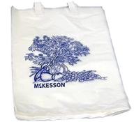 🛏️ mckesson bedside bag medi-pak - white with blue floral print - 7 x 11-1/2 inch - polyethylene (box of 100): convenient bedside storage solution logo