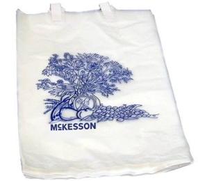 img 1 attached to 🛏️ Mckesson Bedside Bag Medi-pak - White with Blue Floral Print - 7 X 11-1/2 Inch - Polyethylene (Box of 100): Convenient Bedside Storage Solution