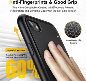 img 2 attached to 📱 Humixx iPhone SE 2020 & iPhone 8 Case: Military Grade Shockproof Protection, Upgraded Nano Material, Translucent Matte Design - Black