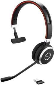 img 4 attached to 🎧 Jabra Evolve 65 UC Wireless Headset, Mono - Link 370 USB Adapter - Bluetooth Headset with Exceptional Wireless Performance, Passive Noise Reduction, Long-lasting Battery