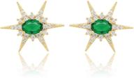 emerald-colored glass earrings with 16k gold-plated 925 silver posts by concept8 logo