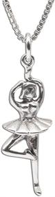 img 4 attached to Delicate Girl's Sterling Silver Ballerina Charm Necklace: Perfect Gift for Little Dancers