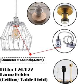 img 2 attached to VEOLEY Metal Pendant Light Shade: Retro Bulb Guard for Ceiling Fan & Lamp - Multiple Shapes, 1Pack/Silver