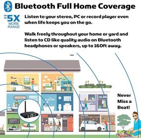 img 2 attached to 🔊 Miccus Long Range Bluetooth Transmitter or Receiver for Stereo Sound System Speakers, Amplifier, PC, Phone, Mac, Desktop Extender - 3.5mm AUX RCA (Home RTX - 2 Year Warranty)