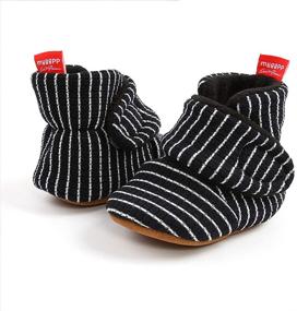 img 1 attached to 👶 FEAMODAL Cozy Fleece Booties for Newborns and Infants – Soft Non-Skid Boots with Grippers, Perfect for Toddler First Walkers, Winter Ankle Crib Shoes