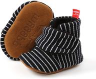 👶 feamodal cozy fleece booties for newborns and infants – soft non-skid boots with grippers, perfect for toddler first walkers, winter ankle crib shoes logo