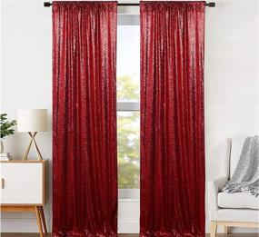 img 4 attached to 🎉 Burgundy Sequin Backdrop Curtain: Glittery 2FTx8FT Panels for Stunning Photography, Birthday, Wedding, Prom & Party Decoration