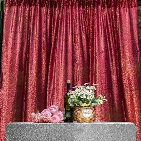 img 3 attached to 🎉 Burgundy Sequin Backdrop Curtain: Glittery 2FTx8FT Panels for Stunning Photography, Birthday, Wedding, Prom & Party Decoration