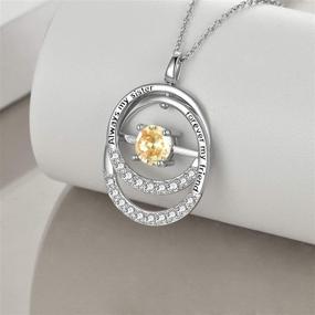 img 1 attached to Sterling Silver Double Circle Birthstone Necklace with Engraved Message: 'Always My Sister Forever My Friend' - Ideal Birthday and Christmas Gift for Women, Girls, and Sisters