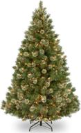 7.5ft wispy willow grande medium christmas tree with 750 clear lights, hinged - national tree (wog1-308-75) логотип