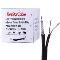 500 ft. coaxial cctv cable - 5 star rg6/u siamese combo with 18awg/2 power logo