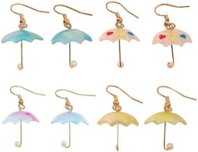img 1 attached to Umbrella Earrings Personality Creative Gifts 4Pairs