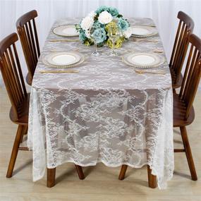 img 2 attached to 🌸 Premium Lace Tablecloth: Elegant Rectangular 60X120 Inch Tablecloth - Exquisite Lace Tablecloths for Stylish Décor