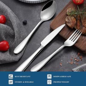 img 1 attached to Premium Stainless Steel Silverware 🍴 Set: Wildone Dishwasher-Safe Tableware for Lasting Elegance