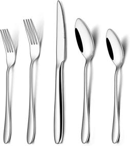 img 4 attached to Premium Stainless Steel Silverware 🍴 Set: Wildone Dishwasher-Safe Tableware for Lasting Elegance