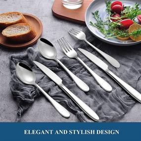 img 2 attached to Premium Stainless Steel Silverware 🍴 Set: Wildone Dishwasher-Safe Tableware for Lasting Elegance