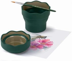 img 1 attached to 🎨 Faber-Castell Clic &amp; Go Water Cup for Artists - Dark Green