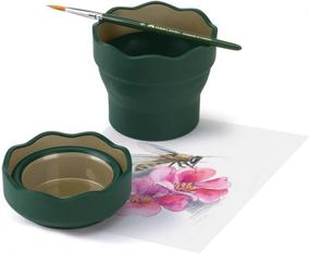 img 2 attached to 🎨 Faber-Castell Clic &amp; Go Water Cup for Artists - Dark Green