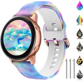 img 4 attached to 🌸 Стильные цветочные ремешки для Samsung Active 2/Galaxy Watch - Совместимые ремешки для часов для женщин/мужчин - Силиконовые ремешки для Samsung 40 мм/44 мм и 42 мм/41 мм.