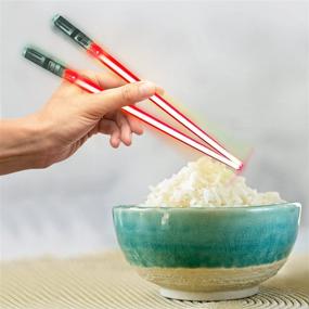 img 2 attached to 🥢 LED Lightsaber Chopsticks - Glowing Light Saber Chopsticks - Reusable Sushi Light-Up Sabers - Set of 1 Pair - Red