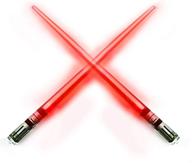 🥢 led lightsaber chopsticks - glowing light saber chopsticks - reusable sushi light-up sabers - set of 1 pair - red logo