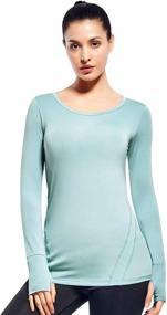 img 3 attached to Ultimate Comfort: Women's Long Sleeve Yoga Tops with Thumb Holes for Effective Workouts