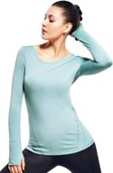 ultimate comfort: women's long sleeve yoga tops with thumb holes for effective workouts логотип