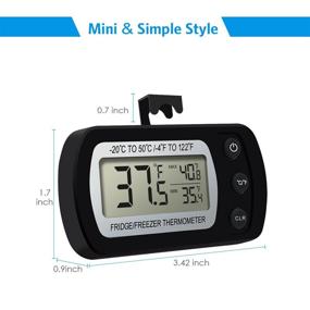 img 1 attached to 🌡️ AMIR Digital Refrigerator Thermometer - Accurate Mini Freezer Waterproof LCD Display with Max/Min Record - Ideal for Kitchen, Home, Restaurants (2 Pack, Batteries Included)