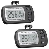 🌡️ amir digital refrigerator thermometer - accurate mini freezer waterproof lcd display with max/min record - ideal for kitchen, home, restaurants (2 pack, batteries included) logo