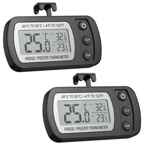 img 4 attached to 🌡️ AMIR Digital Refrigerator Thermometer - Accurate Mini Freezer Waterproof LCD Display with Max/Min Record - Ideal for Kitchen, Home, Restaurants (2 Pack, Batteries Included)