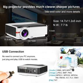 img 3 attached to High Brightness LCD Digital Video Projector - 1080P, 6200 Lumens, Perfect for Home Theater & Outdoor Use, HDMI USB VGA Compatible, Long Lamp-life, HiFi Speaker - Buy Now!