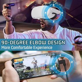 img 2 attached to Кабель Coolerage Link для Oculus Quest 2: 16 футов/5 метров USB C 3.2 Gen1 плетеный кабель для быстрой зарядки и передачи данных высокой скорости между VR-гарнитурой и ПК.