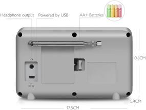 img 3 attached to 🔊 Портативное WiFi Интернет-радио LEMEGA IR1 с цифровым FM-радио, Bluetooth, двойными будильниками, таймером сна-заблуждения, 40 предустановками, выходом на наушники, цветным дисплеем, питание от батарей или сети - серого оттенка