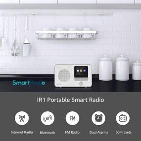 img 4 attached to 🔊 Портативное WiFi Интернет-радио LEMEGA IR1 с цифровым FM-радио, Bluetooth, двойными будильниками, таймером сна-заблуждения, 40 предустановками, выходом на наушники, цветным дисплеем, питание от батарей или сети - серого оттенка